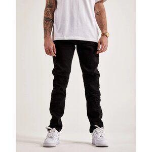 SMOKE RISE DNM CO. Men's Smoke Rise Coated Denim Jeans Size 44/32 In Jet Black